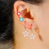 Micro Inlaid Zircon Petal Pendant Earrings For Women