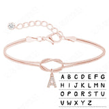 Fashion Copper Inlaid Zircon 26 Letter Knotted Bracelet