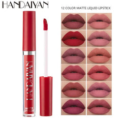 HANDAIYAN Matte Liquid Lipstick Velvet Pigments Lip Gloss Waterproof Moisturizer Nonstick Cup Lip Tint Beauty Cosmetics TSLM1