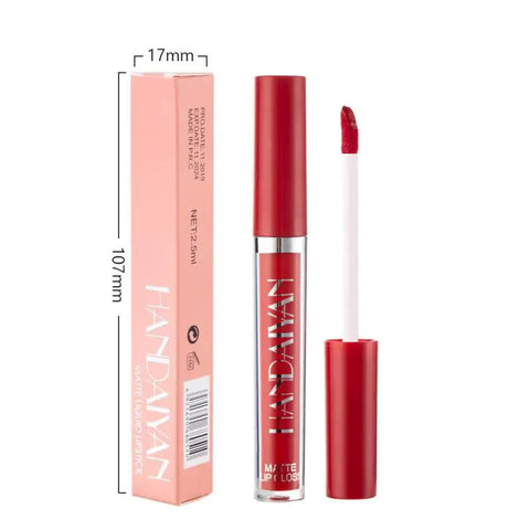 HANDAIYAN Matte Liquid Lipstick Velvet Pigments Lip Gloss Waterproof Moisturizer Nonstick Cup Lip Tint Beauty Cosmetics TSLM1