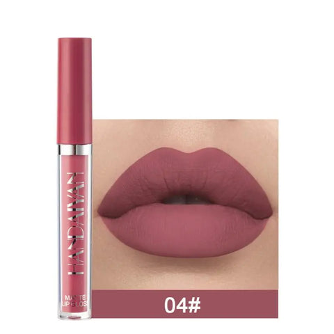 HANDAIYAN Matte Liquid Lipstick Velvet Pigments Lip Gloss Waterproof Moisturizer Nonstick Cup Lip Tint Beauty Cosmetics TSLM1