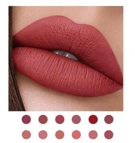 HANDAIYAN Matte Liquid Lipstick Velvet Pigments Lip Gloss Waterproof Moisturizer Nonstick Cup Lip Tint Beauty Cosmetics TSLM1