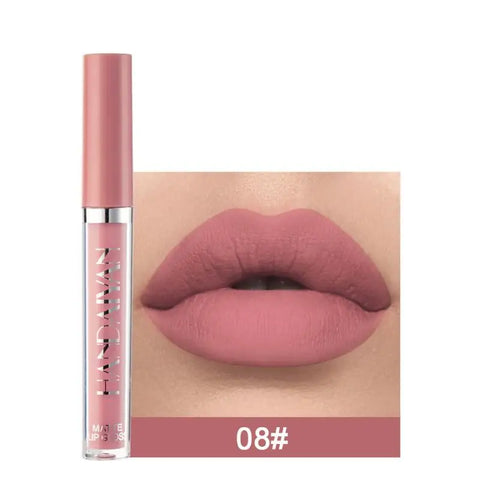 HANDAIYAN Matte Liquid Lipstick Velvet Pigments Lip Gloss Waterproof Moisturizer Nonstick Cup Lip Tint Beauty Cosmetics TSLM1