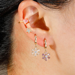 Micro-inlaid Inlaid Zirconium Christmas Snowflake Earrings Design