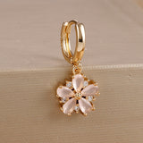 Fashion Trend Diamond Flower Earrings