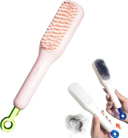 Self Cleaning Hair Brush, One-click Cleaning Telescopic Hair Comb – Without Box (random Color)