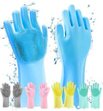 Silicone Washing Full Finger Gloves – For Home (random Colors)